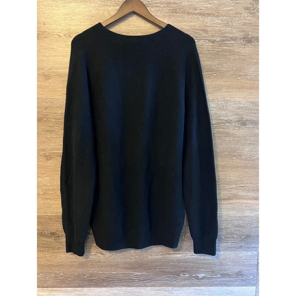 Uniqlo knit sweater sz XL navy blue crew neck minimalist oversized